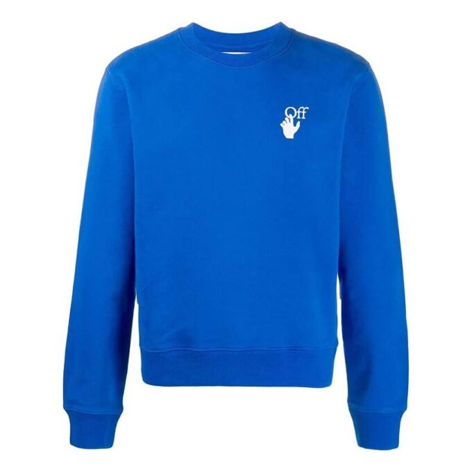 Cut Here Logo Printing Pullover Blue