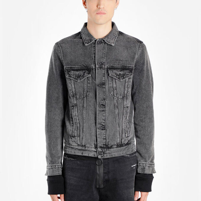 Denim Distressed Jacket “Black”