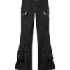 Denim Pocket Belt Flare Pants