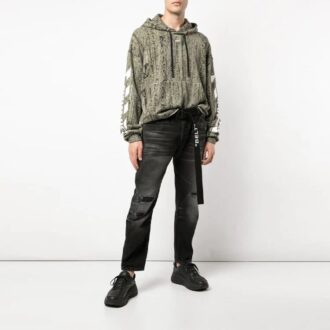 Diag Arrows Camo Logo Print Cotton