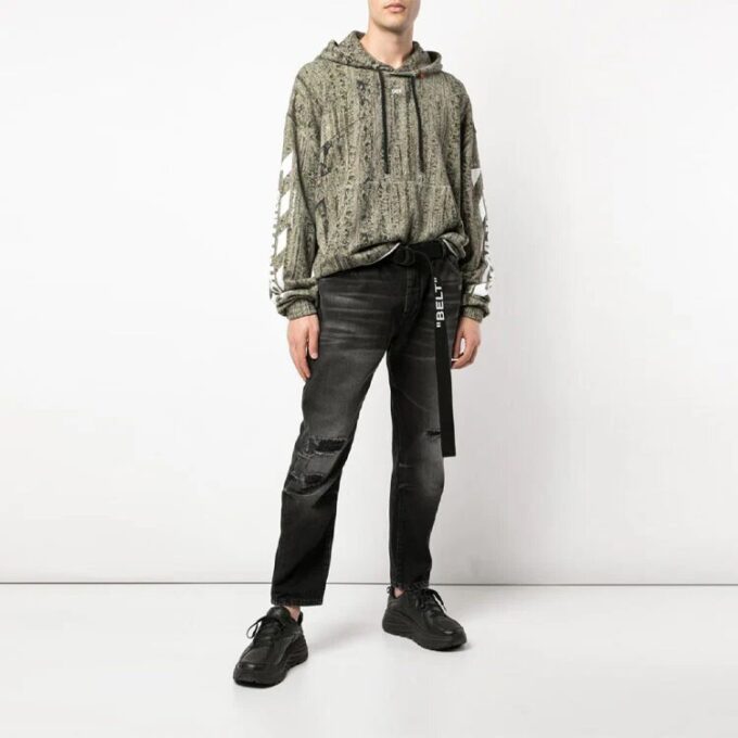Diag Arrows Camo Logo Print Cotton