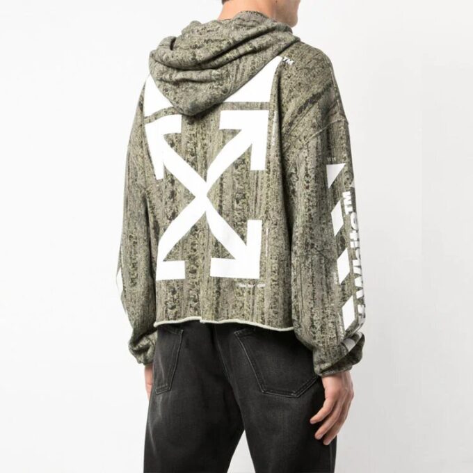 Diag Arrows Camo Logo Print Cotton