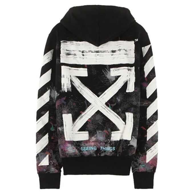 Diag Galaxy Brush Zip Hoody “Black White Multicolor”