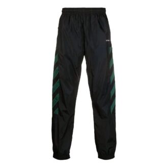 Diag Nylon Track Pant “Black//White”