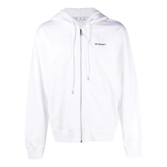 Diag-Print Zip-Up Hoodie