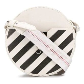 Diag Round shoulder bag Black/White