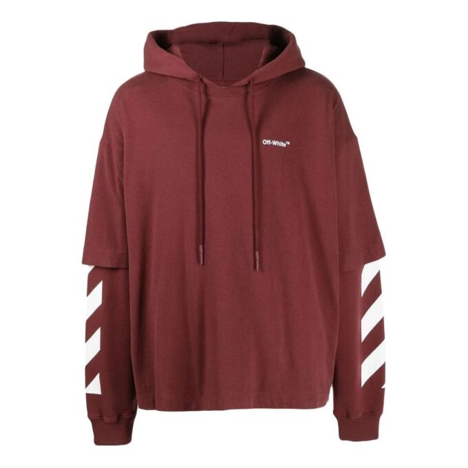 Diag-Sleeve Cotton Hoodie