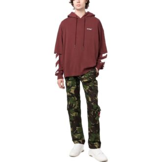 Diag-Sleeve Cotton Hoodie