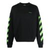 Diag Stripe Cotton Sweatshirt “Black”