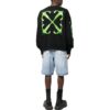 Diag Stripe Cotton Sweatshirt “Black”