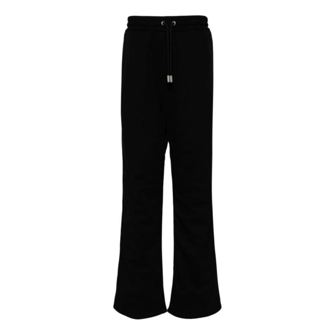 Diag-stripe Embroidered Track Pants “Black”