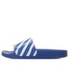 Diag Stripe Slippers Blue/White