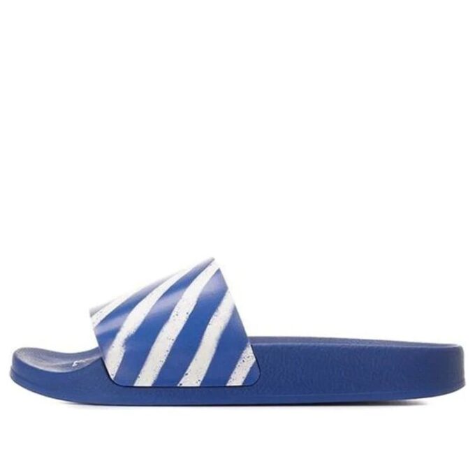 Diag Stripe Slippers Blue/White