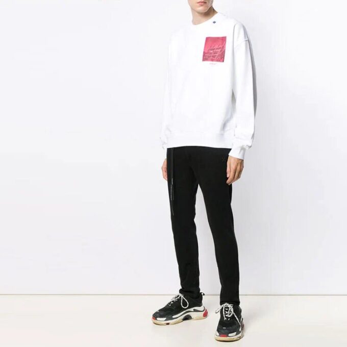 Diag Unf Inished Cotton Mens Loose Sweater