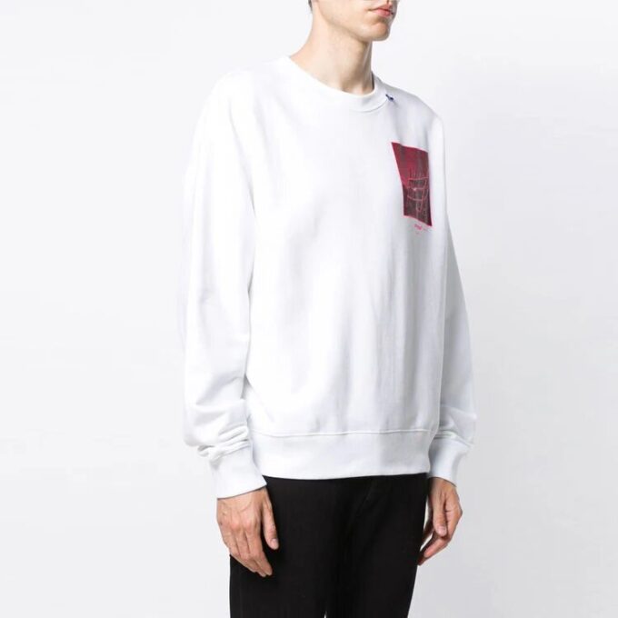 Diag Unf Inished Cotton Mens Loose Sweater