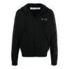 Diag Zipper Hooded Jacket Black