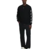 Diagonal Arrow Fuzzy Crewneck Sweater