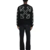 Diagonal Arrow Fuzzy Crewneck Sweater