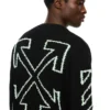 Diagonal Arrow Fuzzy Crewneck Sweater