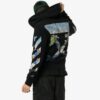 diagonal arrow print zipped cotton