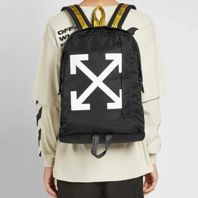 Diagonal Arrows Arrow Printing Backpack Black