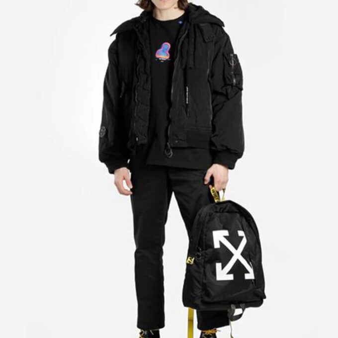 Diagonal Arrows Arrow Printing Backpack Black