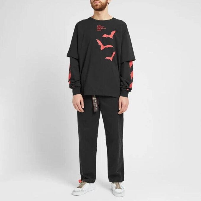 Diagonal Bats Double Sleeve For Men Black