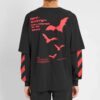 Diagonal Bats Double Sleeve For Men Black