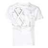 Diagonal Eagle Printing Short Sleeve White