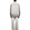 Diagonal Embroidery Slim Relaxed Jeans