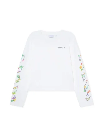 Diagonal Glowing Flower Long-Sleeved T-shirt