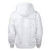 Diagonal Sleeve Unfinished Popover Hoody White