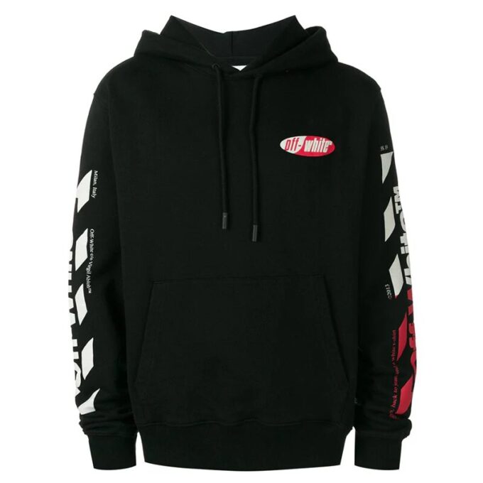 Diagonal Split Logo Hoodie /Multicolor