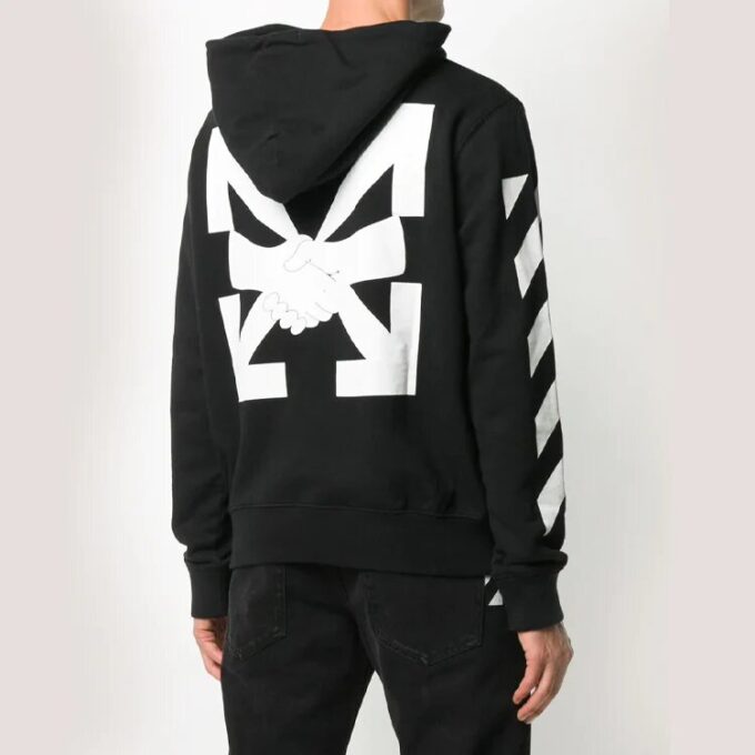 Diagonal Stripes Mens Logo Long Sleeve Sweater