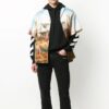 Diagonal Stripes Mens Logo Long Sleeve Sweater