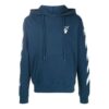 Diagonal Stripes Printing Hooded Pullover Men Blue