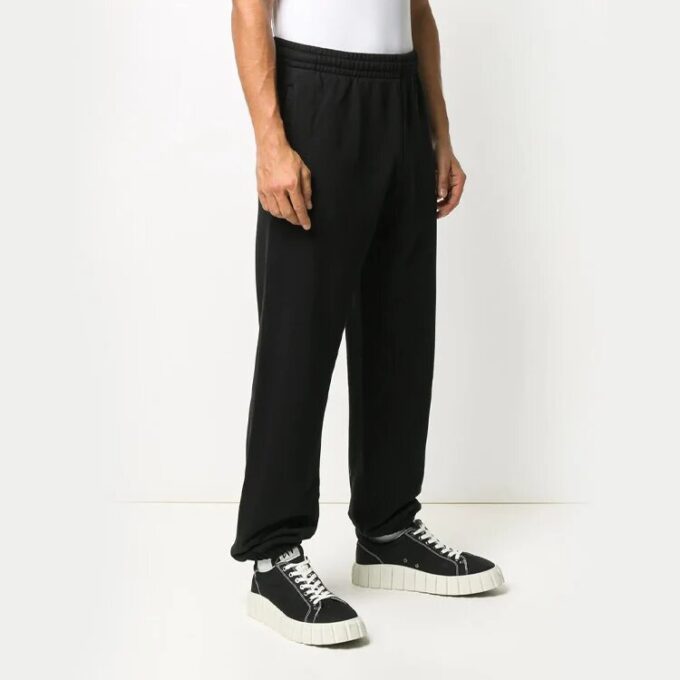 Diagonal Stripes Printing Trousers Men Black
