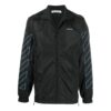 Diagonal Stripes Zipper Mens Jacket