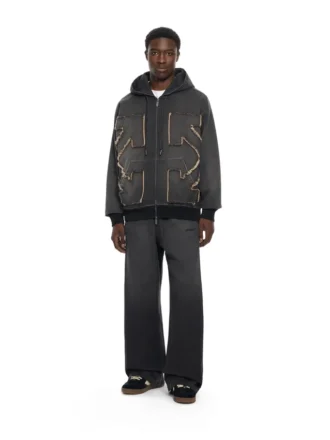 Distress Diag Slouchy Sweatpant