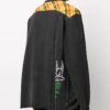 Distressed Printing Denim Jacket Men Black
