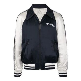 Double Sided Back Embroidered Jacket Navy Blue