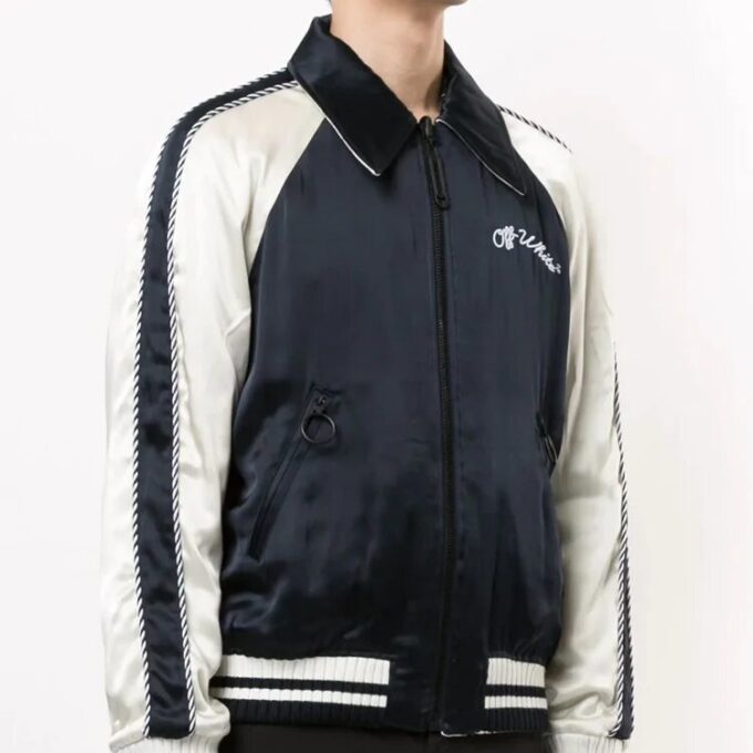 Double Sided Back Embroidered Jacket Navy Blue