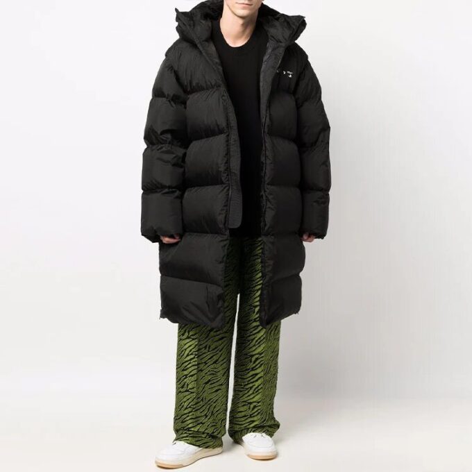 Down-feather Mid-length Coat “Black”