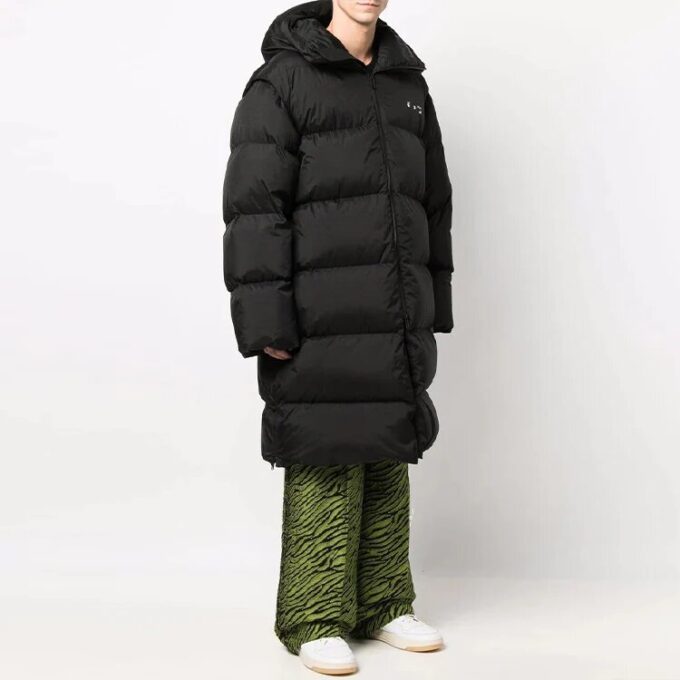 Down-feather Mid-length Coat “Black”