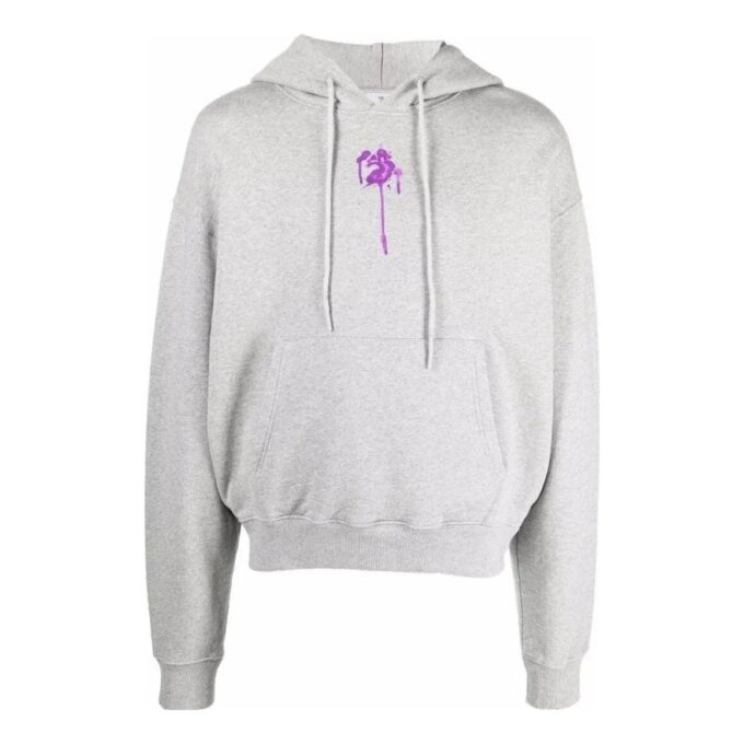 Dripped OW Logo Over Hoodie “Grey”