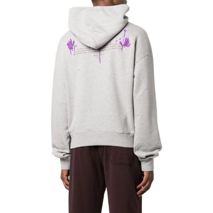 Dripped OW Logo Over Hoodie “Grey”