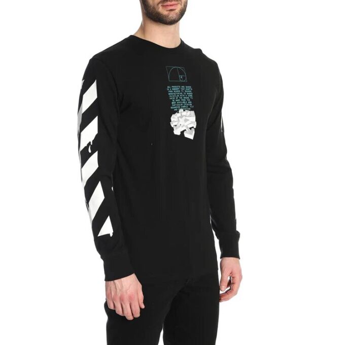Dripping Arrows Logo Arrow Printing Long Sleeves Black