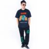 Embroidered Arrow Printing Long Pants Loose Fit Black