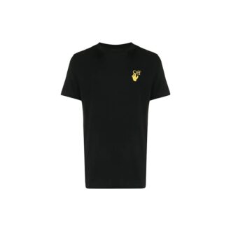 Embroidered Earth Printing Short Sleeve Black