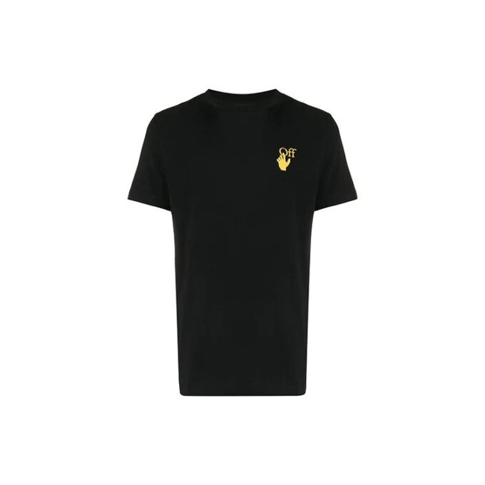 Embroidered Earth Printing Short Sleeve Black